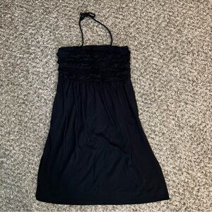 Y2K OP S Strapless Black Halter Mini Dress Juniors Size Small Summer